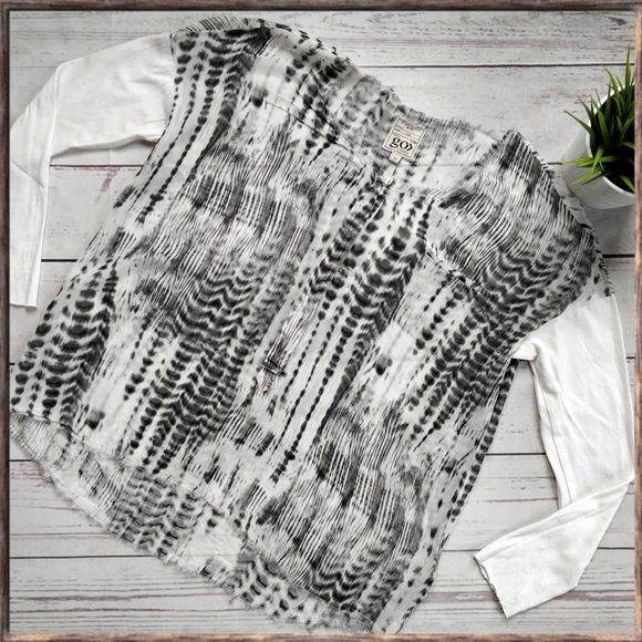 GOSILK Go Sheer Cream Animal Print Silk Blouse, XS - Picture 1 of 7
